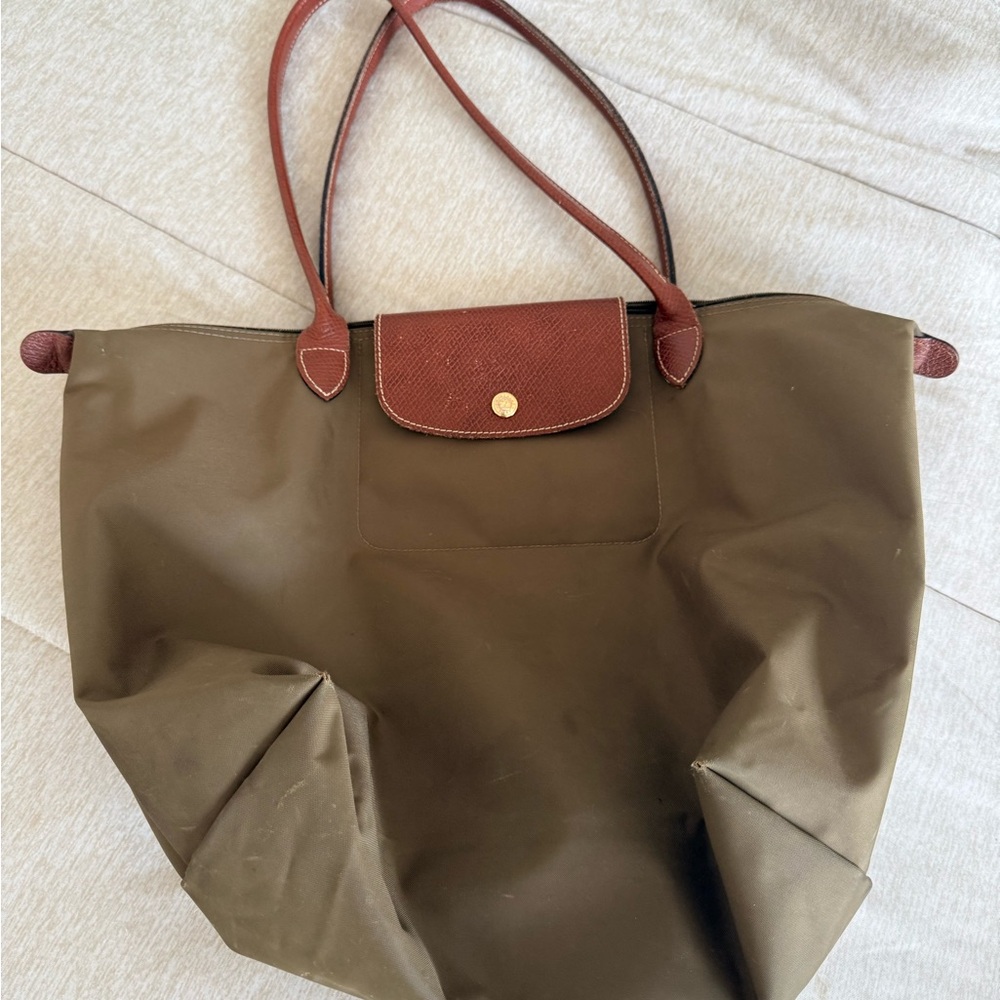 Longchamp Large Green Tote Bag